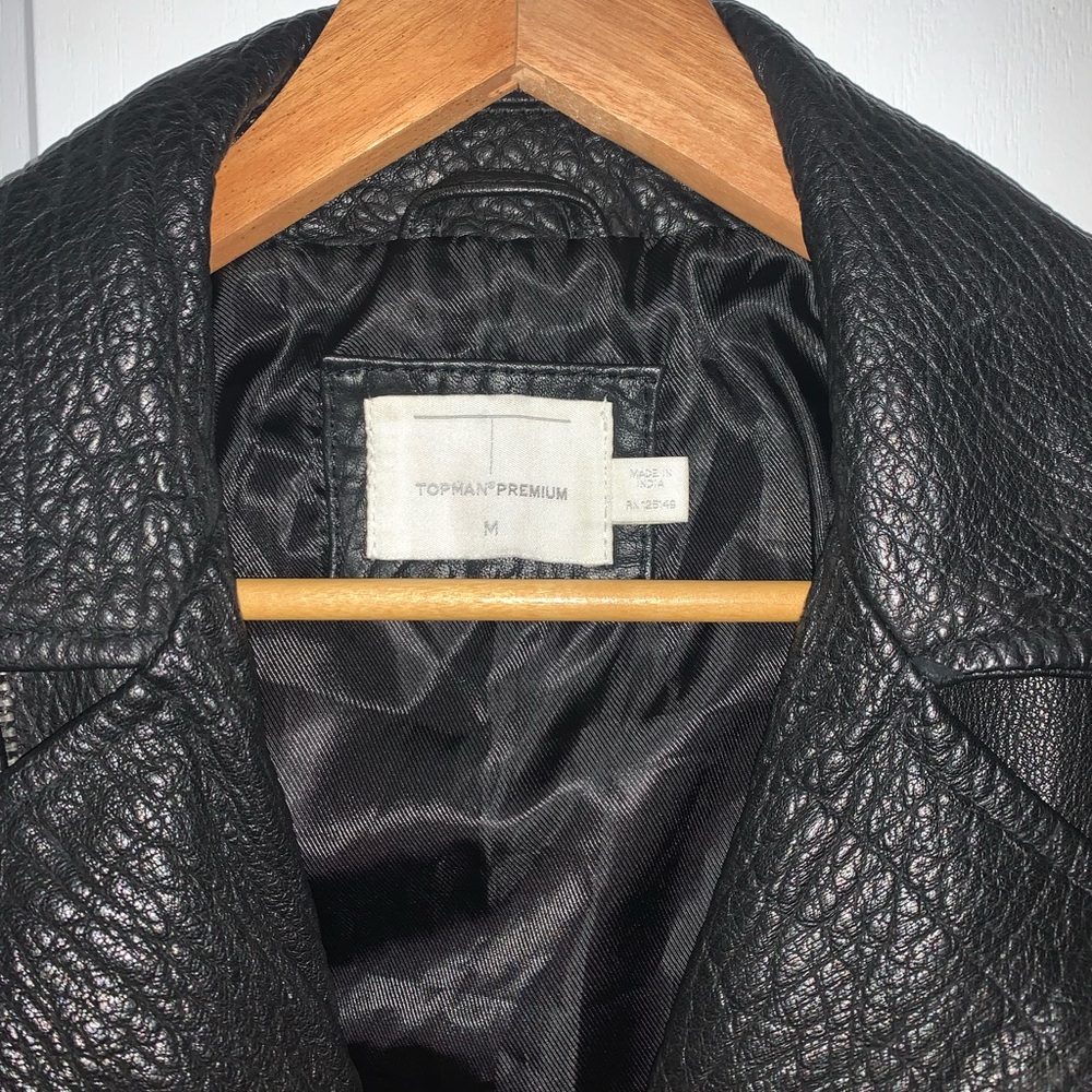 Topman Premium Leather Biker Jacket